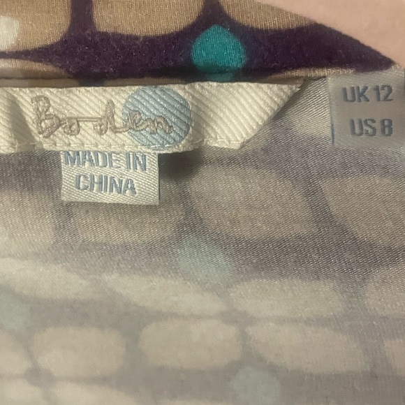 Boden Geometric Patterned 70’s Style Size 8 Glitter V-Neck Office/Business Dress - Picture 5 of 6